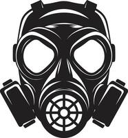 midnatt väktare svart gas mask ikon symbol skuggad försvarare vektor gas mask emblem ikon