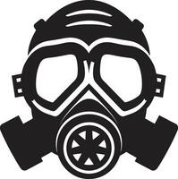 Mitternacht Wächter schwarz Gas Maske Symbol im Vektor beschattet Schild Gas Maske Logo Vektor Design