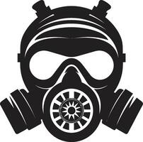 Onyx Wächter schwarz Gas Maske Emblem Symbol Obsidian Verteidiger Gas Maske Vektor Logo Design