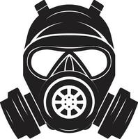 ebenholts väktare svart gas mask emblem ikon stygian försvarare vektor gas mask logotyp design