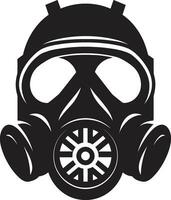 Mitternacht Verteidiger schwarz Gas Maske Emblem Symbol beschattet Retter Gas Maske Vektor Emblem