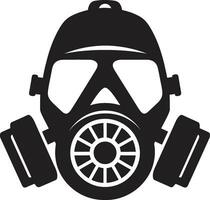 Ebenholz Verteidiger schwarz Gas Maske Symbol Design stygisch Wächter Vektor Gas Maske Emblem Symbol