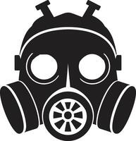 skymning väktare svart gas mask ikon emblem smygande försvarare gas mask vektor logotyp