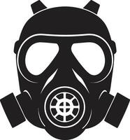 noir försvarare svart gas mask emblem ikon mörk väktare vektor gas mask emblem design