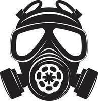 obsidian räddare gas mask vektor emblem skuggad väktare svart gas mask logotyp design