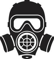 noir vakt svart gas mask ikon symbol mörk respirator gas mask vektor ikon