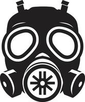 smygande vakt gas mask vektor emblem ebenholts försvarare svart gas mask logotyp ikon