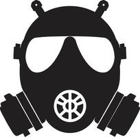 Mitternacht Wächter Gas Maske Vektor Logo Obsidian Wächter schwarz Gas Maske Emblem Design
