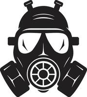 mörk väktare gas mask vektor symbol onyx skydd svart gas mask logotyp symbol