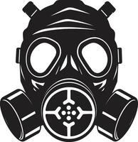 förmörkelse skydda gas mask vektor symbol midnatt försvarare svart gas mask logotyp design