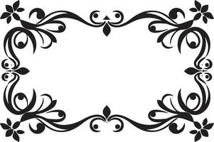 tidlös noir ramverk svart gräns emblem renässans elegans dekorativ vektor logotyp