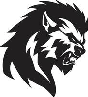 stygisch Wolf Symbol Obsidian kratzte Emblem vektor