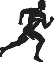 dynamisk påverkan manlig svart vektor logotyp design elegant steg löpning idrottare svart ikon