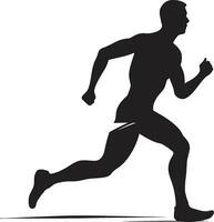 elegant schreiten Laufen Sportler schwarz Symbol ermächtigt Lauf schwarz Vektor Logo zum männlich Athlet