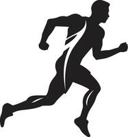 dynamisk avgift manlig svart vektor ikon design snabb strömma löpning idrottare svart logotyp