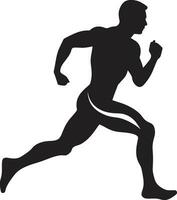 kraftfull kliva svart vektor ikon för manlig löpare robust avgift manlig svart vektor logotyp design
