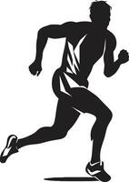 sportlich eilen schwarz Vektor Logo zum männlich Läufer schnell Schwung männlich Sportler schwarz Logo