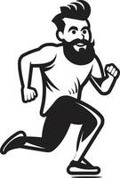 kraftig sprinta löpning manlig personer svart ikon accelererad hastighet svart vektor logotyp för manlig löpare