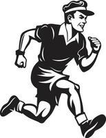 snabb Momentum manlig idrottare svart logotyp kraftfull kliva svart vektor ikon för manlig löpare