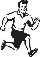 Fett gedruckt Flitzer schwarz Vektor Symbol zum männlich Läufer sportlich aufladen männlich schwarz Vektor Logo Design