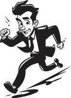 schnell Läufer schwarz Vektor Logo von Laufen männlich Zahl kräftig Schwung männlich Personen schwarz Logo