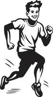 schnell fließen Laufen mans schwarz Logo schnell schreiten schwarz Vektor Symbol von männlich Läufer