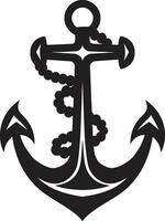 maritim Tradition Schiff Anker schwarz Vektor Logo Jahrgang Seefahrer schwarz Anker Vektor Symbol