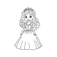 Karikatur Prinzessin Vektor skizzieren