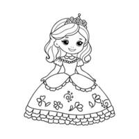 tecknad serie prinsessa vektor skiss