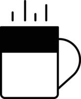 kaffe kopp fast glyf vektor illustration