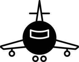 flygplan fast glyf vektor illustration
