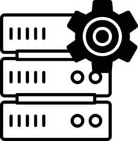 Datenbank Server Rahmen solide Glyphe Vektor Illustration
