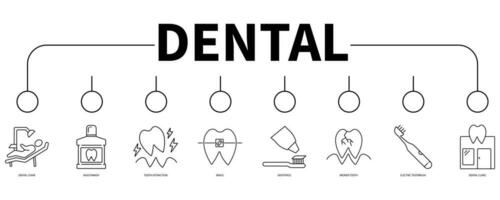 Dental Banner Netz Symbol Vektor Illustration Konzept