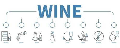 Wein Banner Netz Symbol Vektor Illustration Konzept