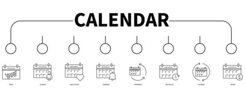 Kalender Banner Netz Symbol Vektor Illustration Konzept