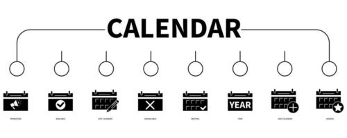 Kalender Banner Netz Symbol Vektor Illustration Konzept