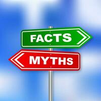 Fakten und Mythen Blase isoliert auf Weiß Hintergrund. Symbol, Logo Illustration. vektor