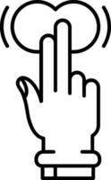 zwei Finger Zapfhahn und halt Linie Symbol vektor