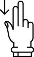 zwei Finger Nieder Linie Symbol vektor