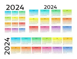 Kalender zum 2024 isoliert auf ein Weiß Hintergrund vektor