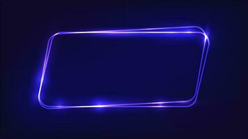neon dubbel- ram med lysande effekter vektor