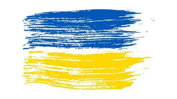 ukrainska nationell flagga i grunge stil vektor