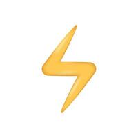 3d ikon åska blixt- bult gul vektor