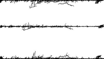 ein schwarz und Weiß Vektor von ein Draht Zaun Baum mit Geäst, Grunge Wirkung, Barriere Grenzen stachelig Draht Kante Zaun Hindernis Beschränkung Kräfte