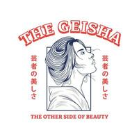 Geisha japanisch Illustration t Hemd Design vektor