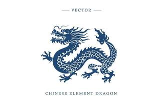 Blau und Weiß Porzellan Chinesisch Drachen Muster vektor