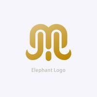 elefant logotyp design. m brev logotyp vektor. elefant ikon modern. logotyp första m. vektor illustration. djur- elefant logotyp design konceptuella. elefant ikon tecken.