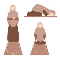 Muslim Frau beten Bewegung Sammlung vektor
