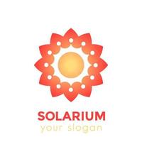 Solarium-Logo mit Sonne und Blume vektor