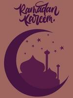ramadan kareem text och dekorativ illustration festival kort design vektor